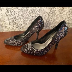 White House Black Market Black Sequence High Heels